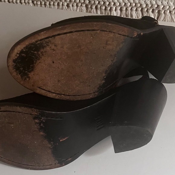 rye Courtney Black Suede Peep Toe Slingback Booties Size 9B Made in Mexico - Picture 6 of 7